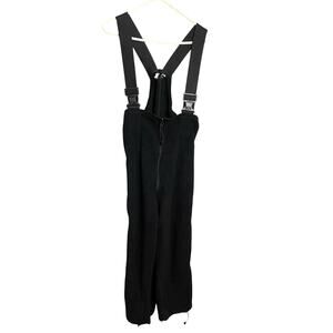Polartec Fleece Bib Overalls Adult M Short Black Full Zip Thermal Cold Weather